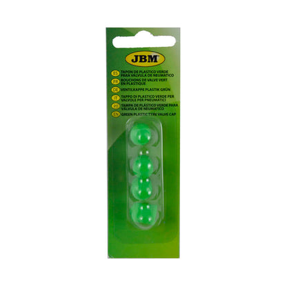 SET DE 4 TAPONES DE PLÁSTICO VERDES PARA VÁLVULA DE NEUMÁTICO