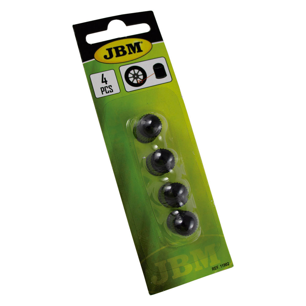 SET DE 4 TAPONES DE PLÁSTICO NEGROS PARA VÁLVULA NEUMÁTICO