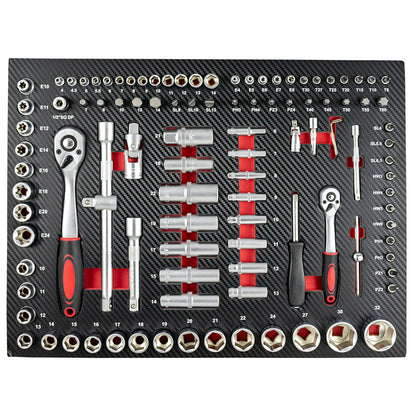 SET DE 4 MÓDULOS EVA CARBONO PARA CARRO DE HERRAMIENTAS - ROJO