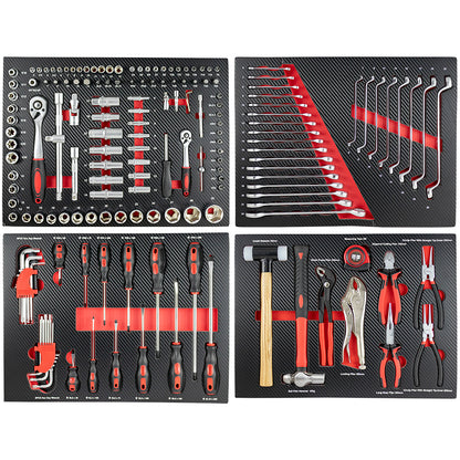 CONJUNTO DE MUEBLES ANONIMO ROJO(18 PCS) + SET DE 4 MÓDULOS EVA CARBONO ROJO