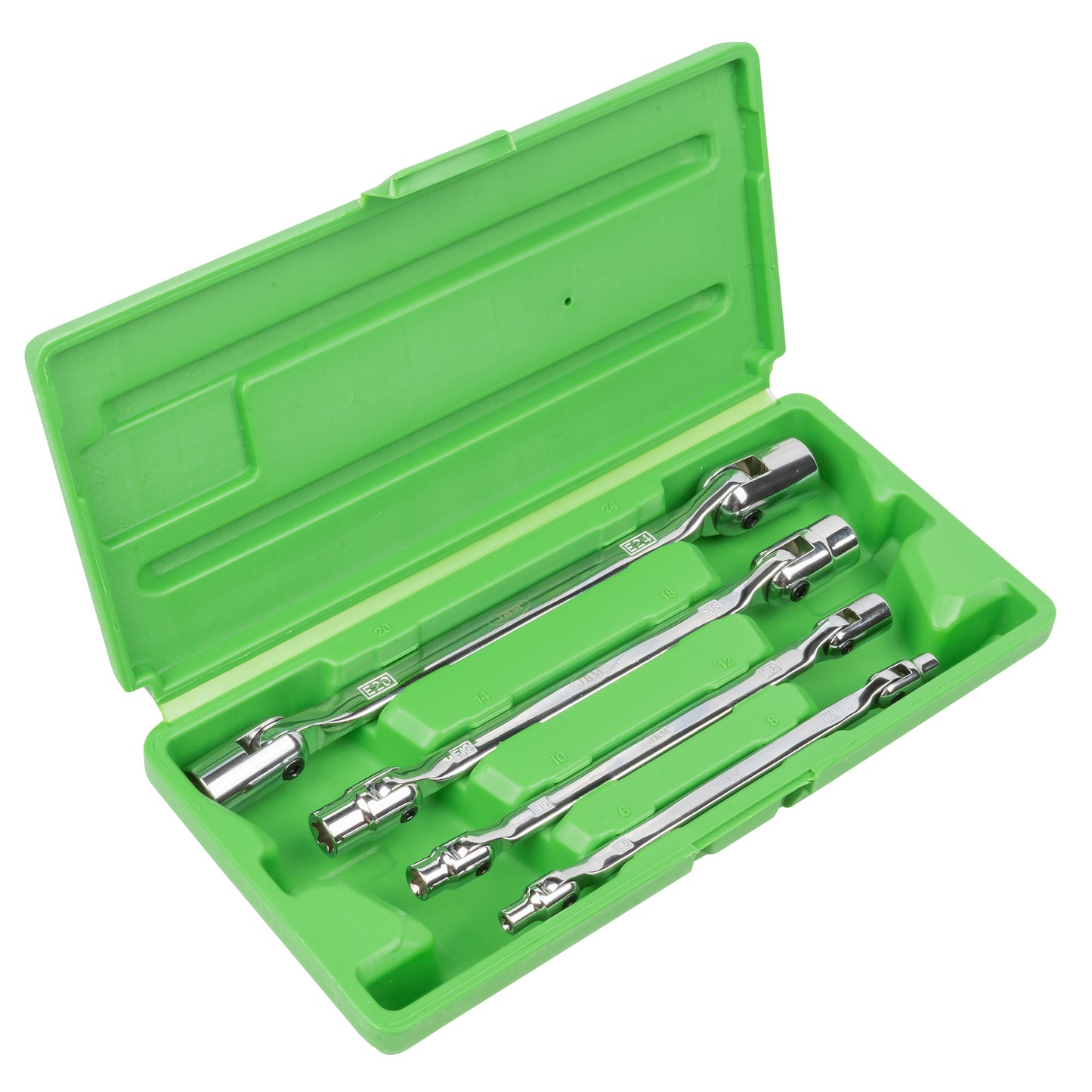 CASE WITH 4 TORX ARTICULATED SOCKET WRENCHES