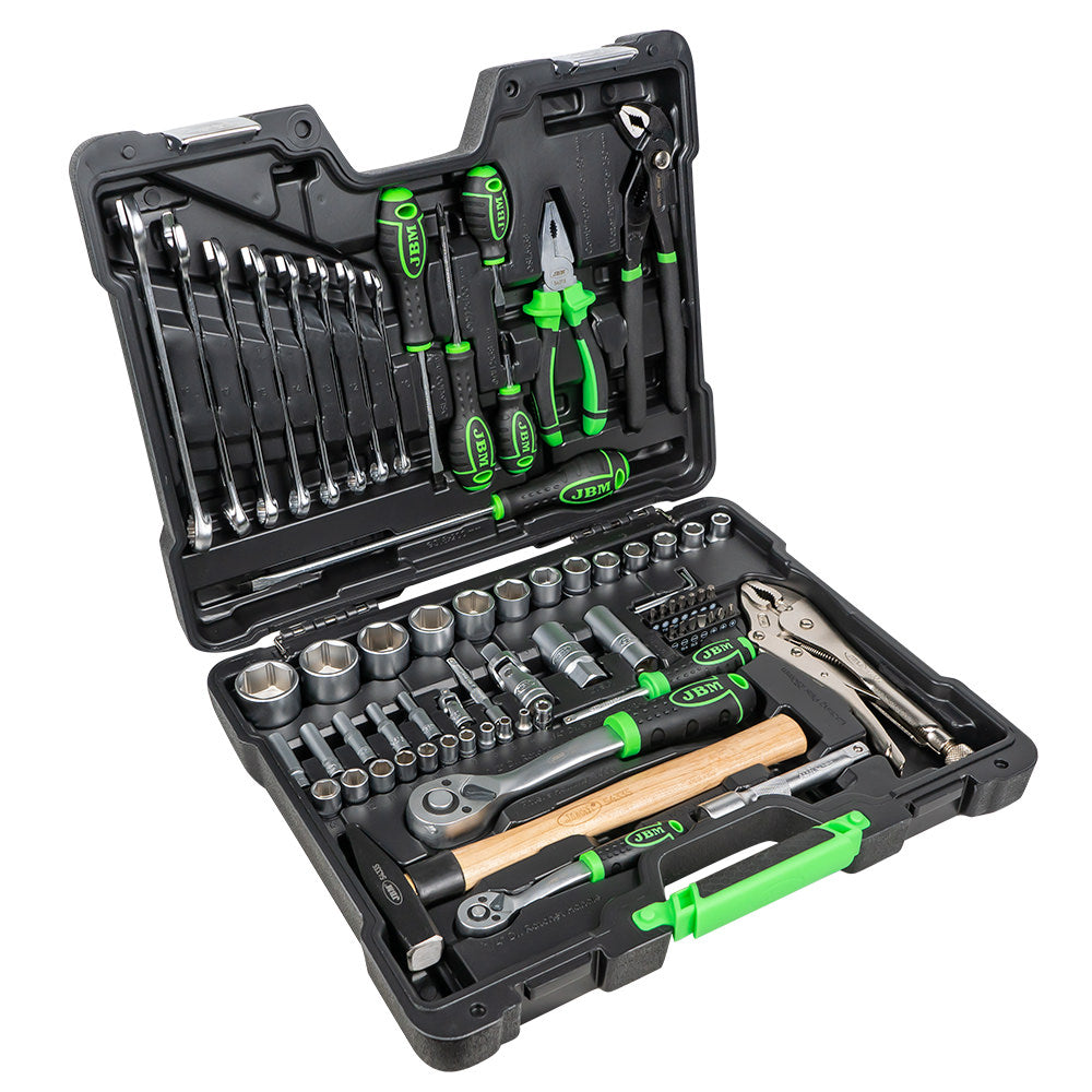 72 PIECE TOOL CASE WITH HEXAGON SOCKETS, ZINC PLATED