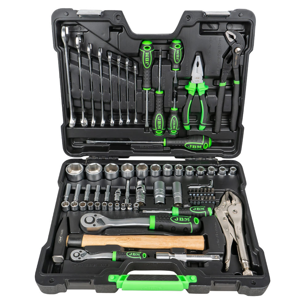 72 PIECE TOOL CASE WITH HEXAGON SOCKETS, ZINC PLATED