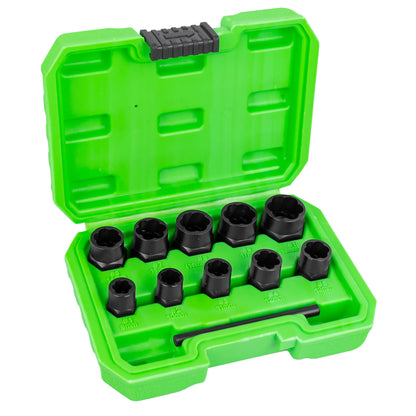 SET DE VASOS TWIST DE 3/8" PARA EXTRACCIÓN DE TUERCAS/TORNILLOS DE SEGURIDAD