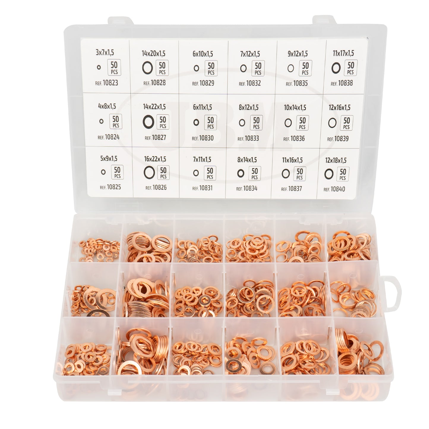 ESTUCHE DE ARANDELAS DE COBRE 900PCS