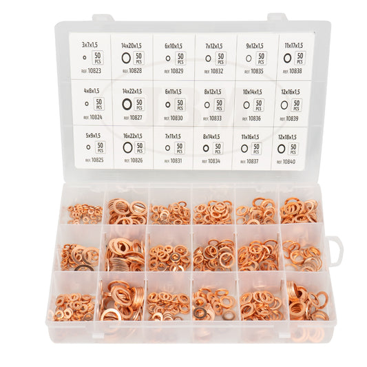 ESTUCHE DE ARANDELAS DE COBRE 900PCS