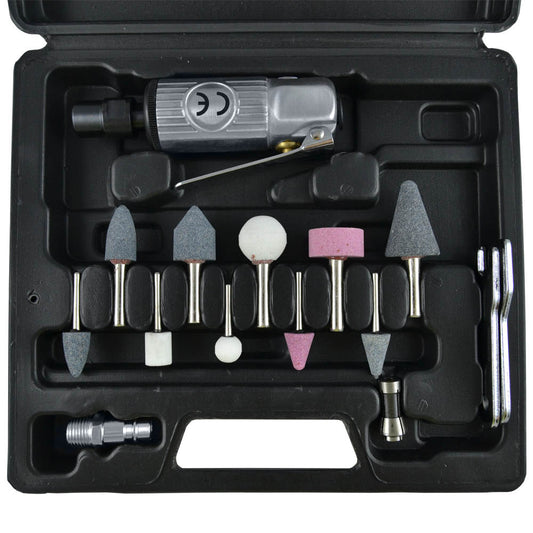 ESTUCHE DE 16 PIEZAS CON AMOLADORA 1/4"