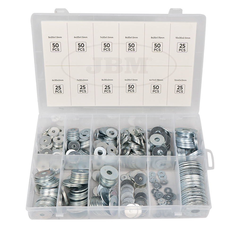 ESTUCHE DE ARANDELAS DE HIERRO GALVANIZADO 475PCS