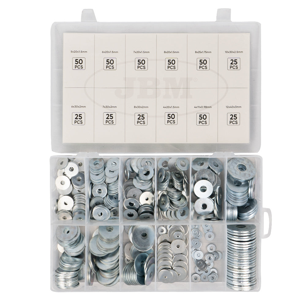 ESTUCHE DE ARANDELAS DE HIERRO GALVANIZADO 475PCS