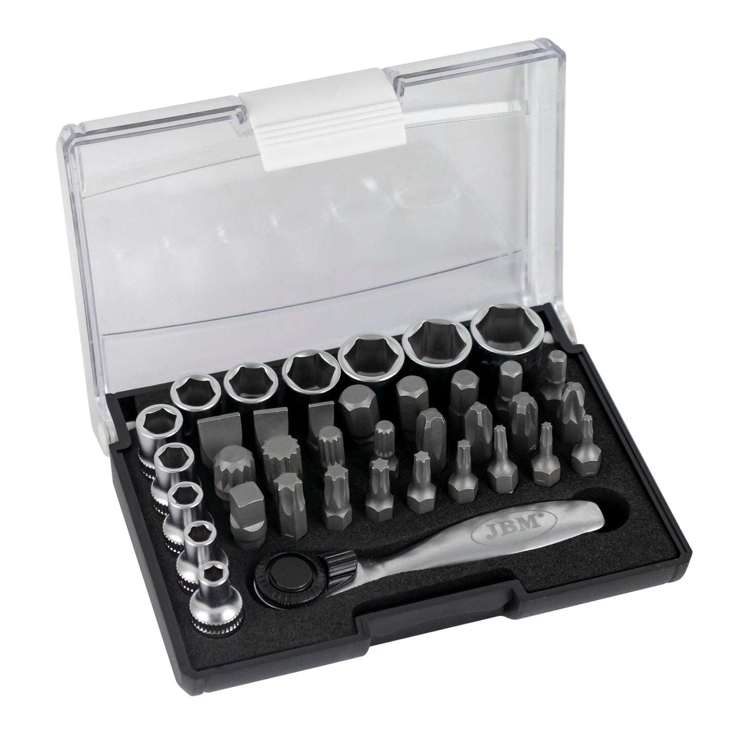 37 PIECE CASE WITH 1/4" MINI RATCHET