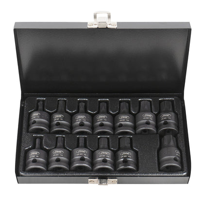 1/2" 13-PIECE HEXAGON AND TORX IMPACT BIT SET