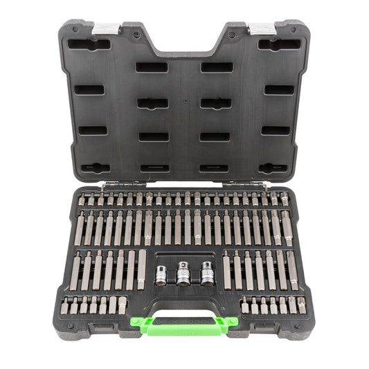 75 PIECE HEXAGONAL, XZN, RIBE, TORX AND TORX INV. BIT CASE