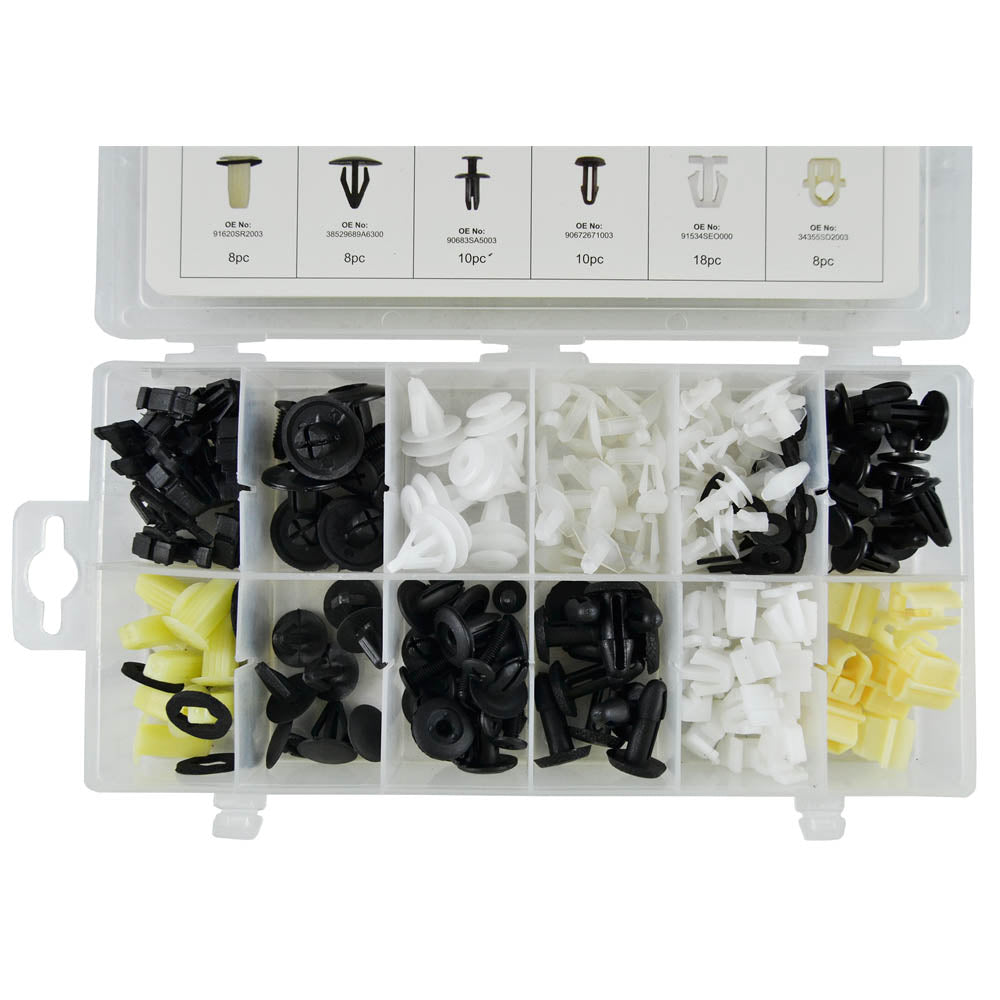 ESTUCHE DE CLIPS PLÁSTICOS HONDA 150PCS