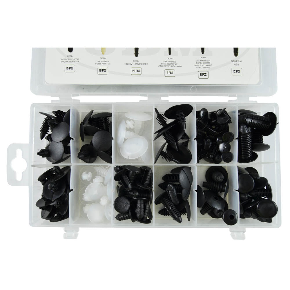 ESTUCHE DE CLIPS PLÁSTICOS UNIVERSALES 128PCS