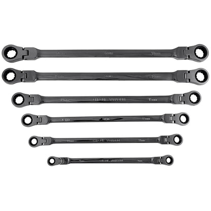 SET OF 6 ARTICULATED RATCHET WRENCHES IN CASE