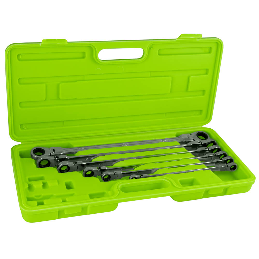 SET OF 6 ARTICULATED RATCHET WRENCHES IN CASE