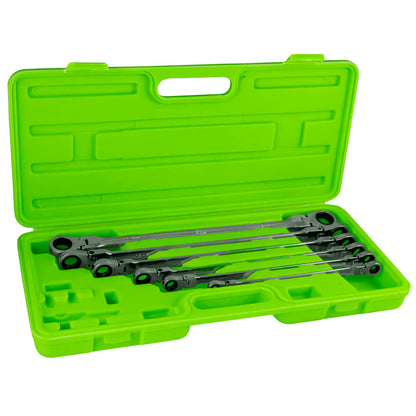 SET OF 6 ARTICULATED RATCHET WRENCHES IN CASE