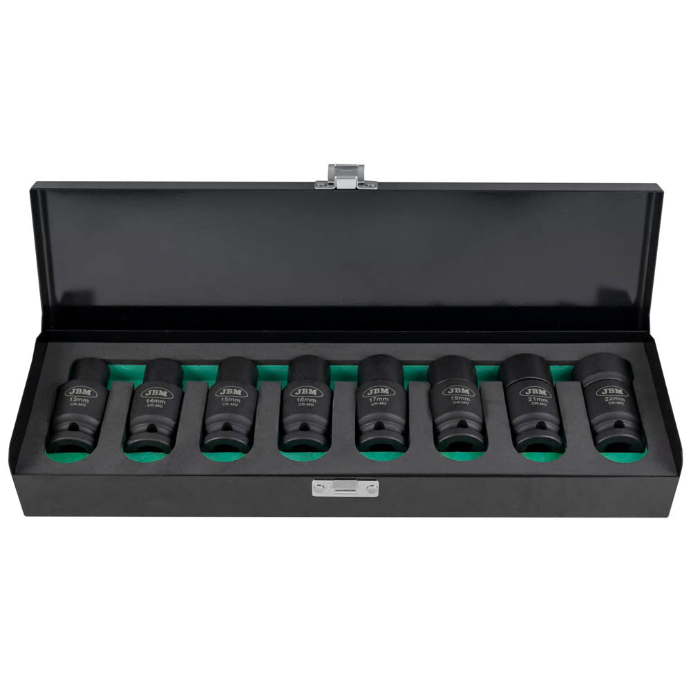 SET DE 8 VASOS DE IMPACTO HEXAGONALES CON DOBLE POSICIÓN (FIJO/ARTICULADO)