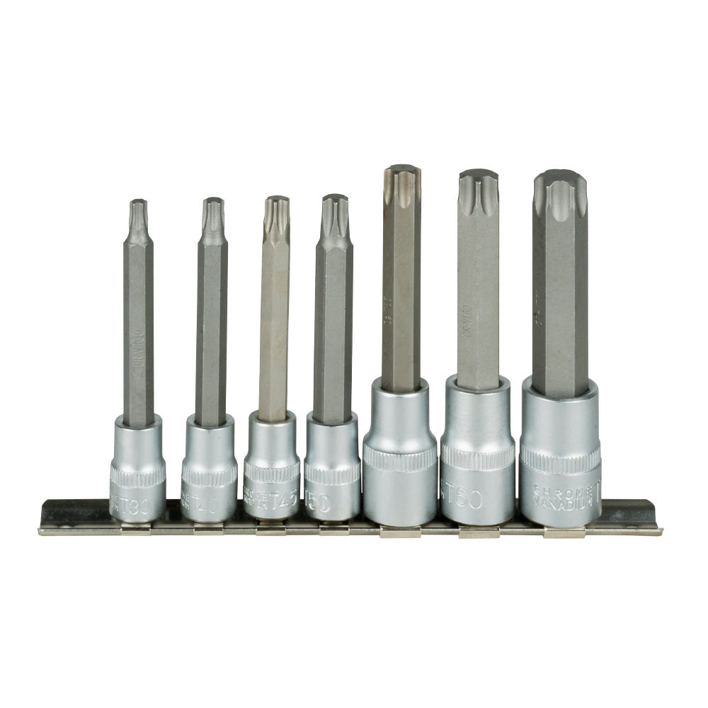 JUEGO DE 7 PUNTAS TORX DE 3/8" Y 1/2"