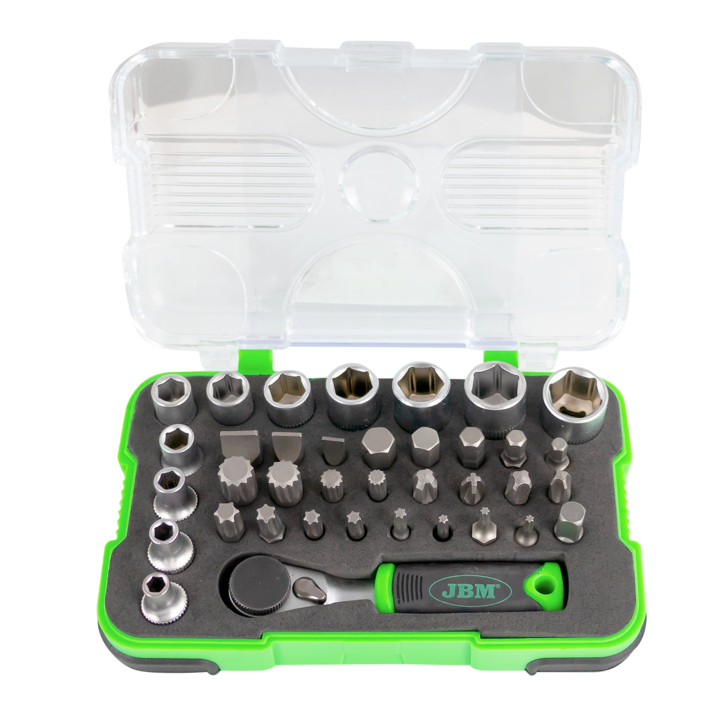ESTUCHE DE 37 PIEZAS CON CARRACA MINI DE 1/4"