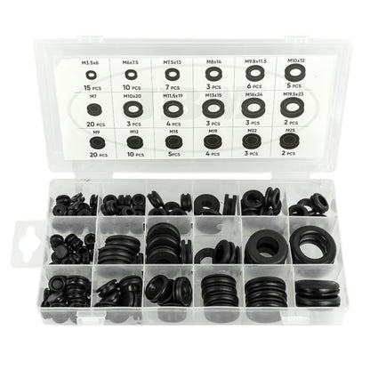 ESTUCHE DE PASACABLES DE GOMA 125PCS