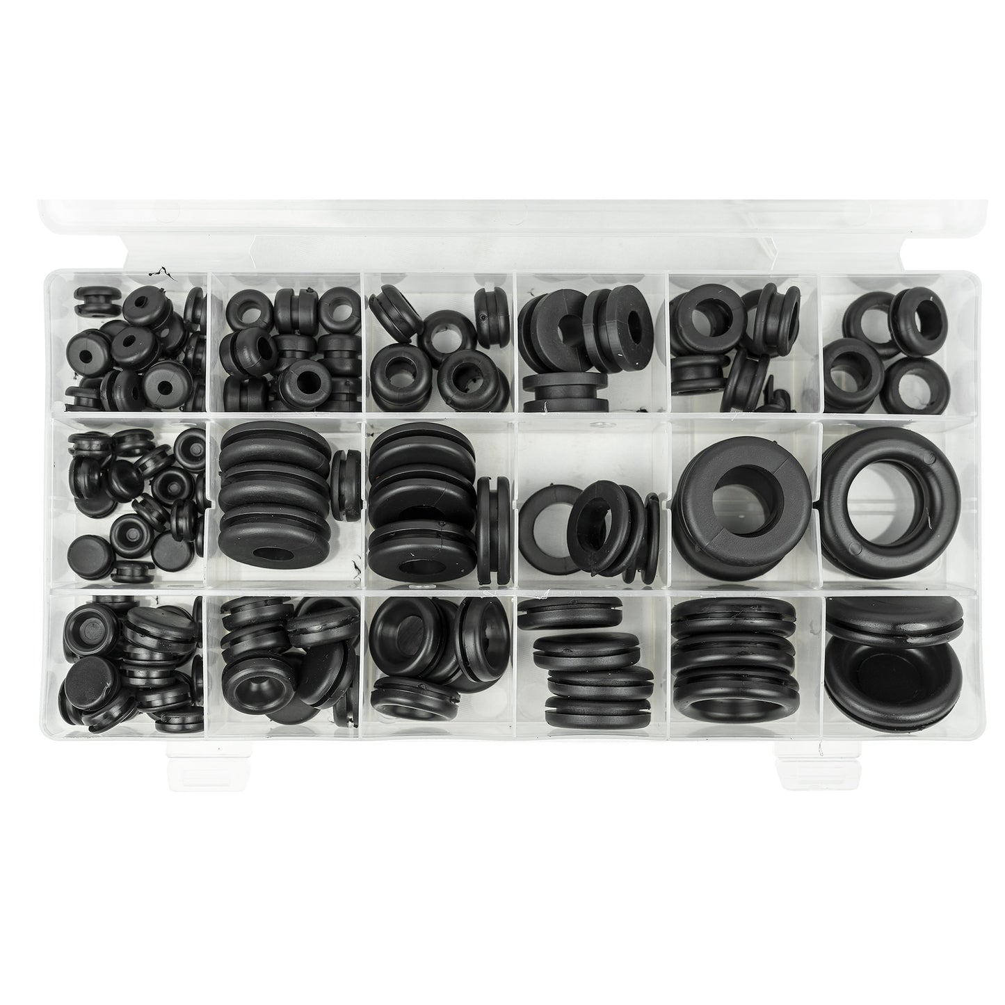 ESTUCHE DE PASACABLES DE GOMA 125PCS