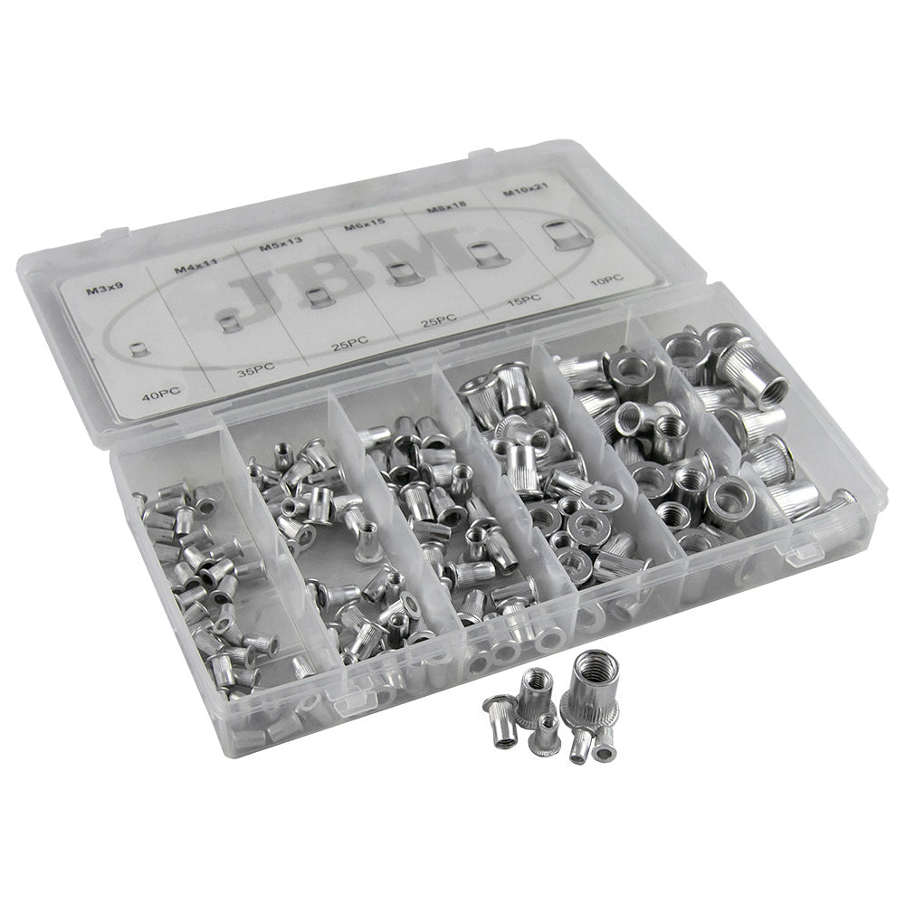 ESTUCHE DE REMACHES TUERCA DE ALUMINIO 150PCS