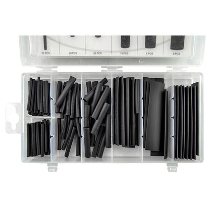 ESTUCHE DE TUBOS TERMORETRÁCTILES NEGROS 127PCS