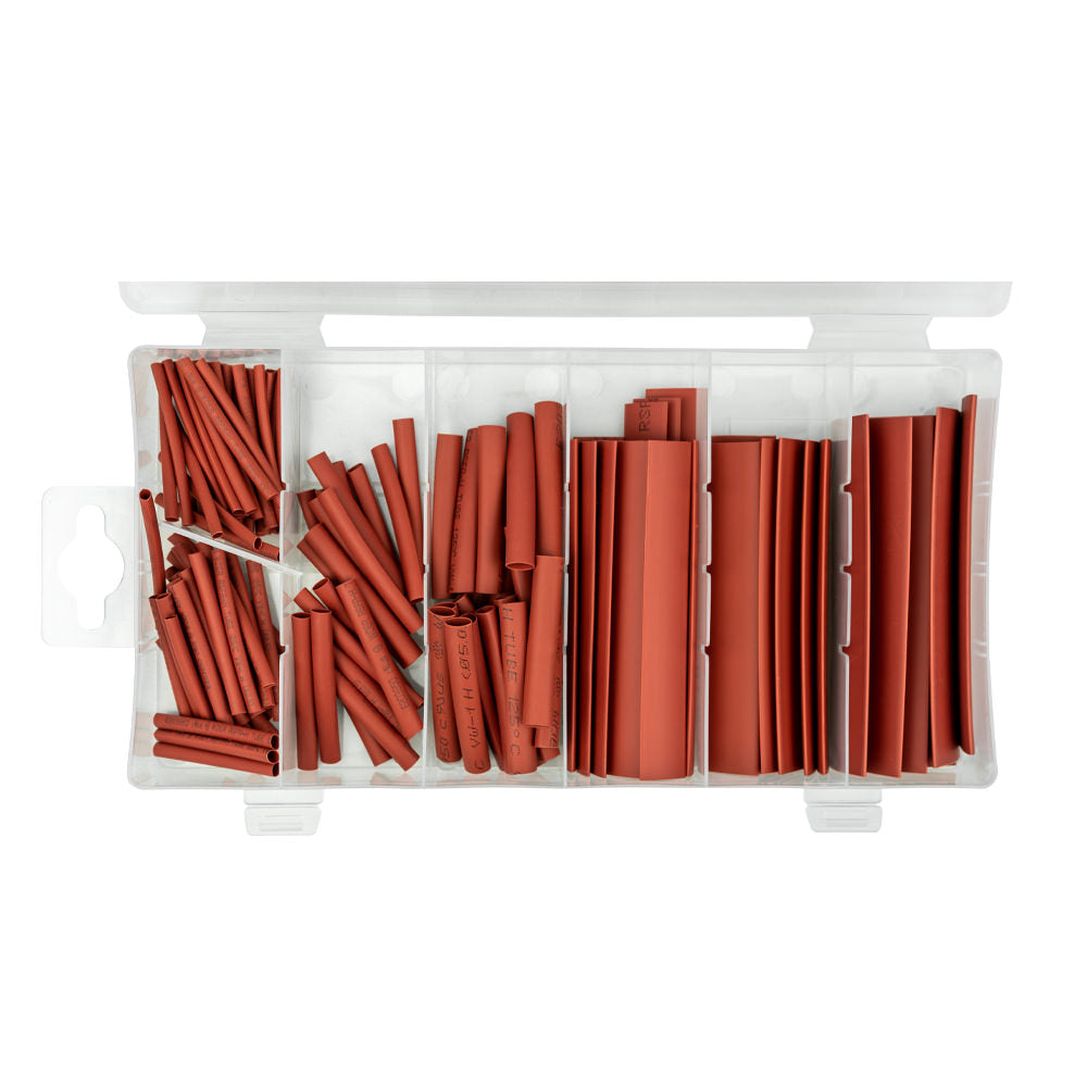 ESTUCHE DE TUBOS TERMORETRÁCTILES ROJOS 127PCS