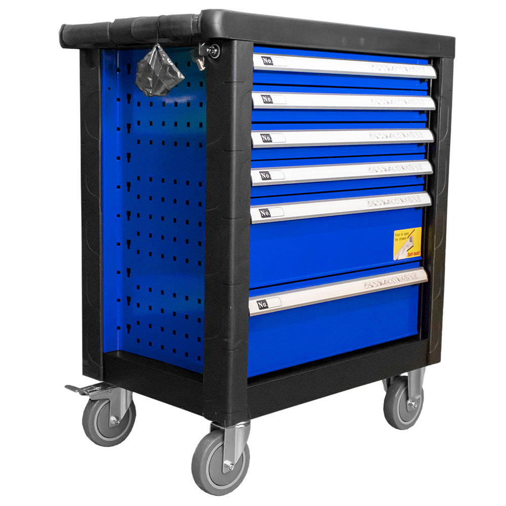 BLUE 6 DRAWER TOOL CART WITH SUPPLIES