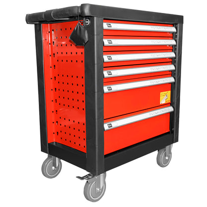 RED 6 DRAWER TOOL CART WITH SUPPLIES