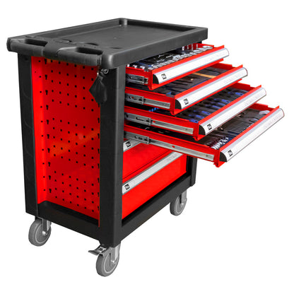 RED 6 DRAWER TOOL CART WITH SUPPLIES