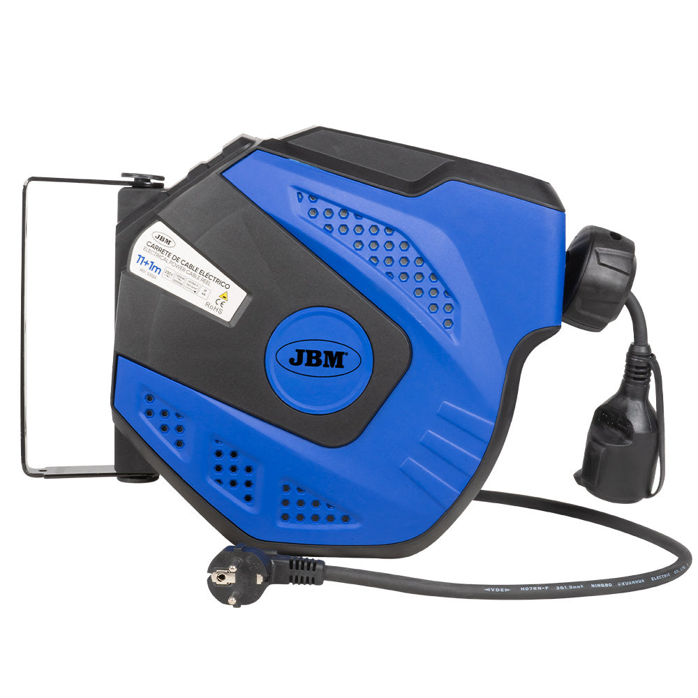 CARRETE DE CABLE ELÉCTRICO 12M - AZUL