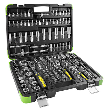 179 PIECE TOOL KIT WITH CHROME HEX SOCKETS