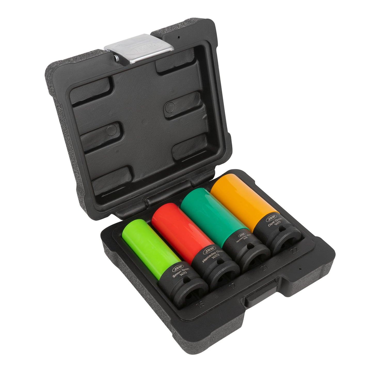 SET DE 4 VASOS DE IMPACTO DE 1/2" PARA LLANTAS DE ALEACIÓN