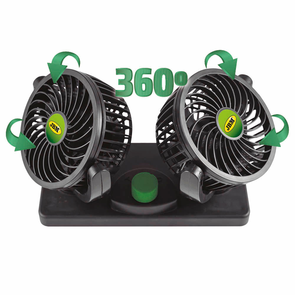 VENTILADOR DE COCHE DOBLE 4" - 12V