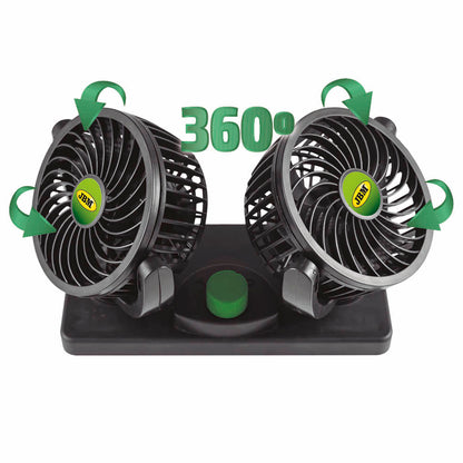 VENTILADOR DE COCHE DOBLE 4" - 12V