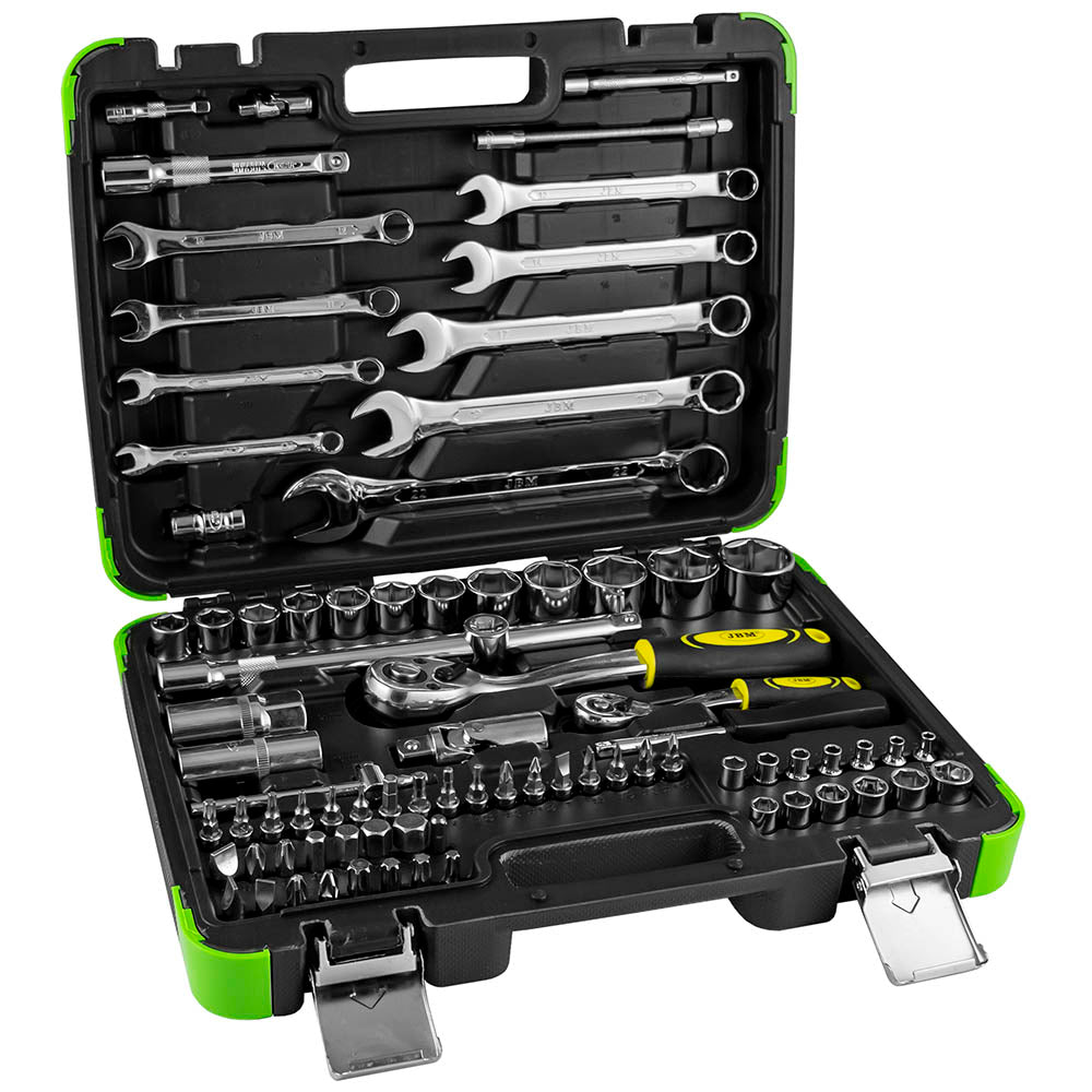 82 PIECE TOOL CASE WITH CHROME HEXAGON SOCKETS