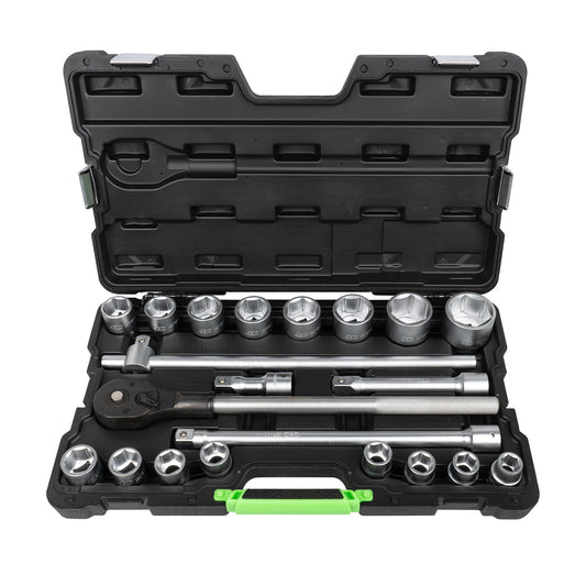 TOOL CASE WITH 21 PIECES OF 3/4" ZINC PLATED HEXAGON SOCKET SET