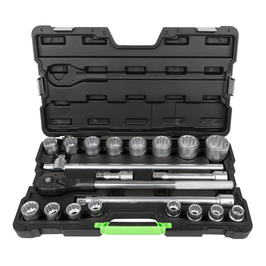 TOOL CASE WITH 21 PIECES OF 12 EDGE 3/4" ZINC PLATED SOCKETS