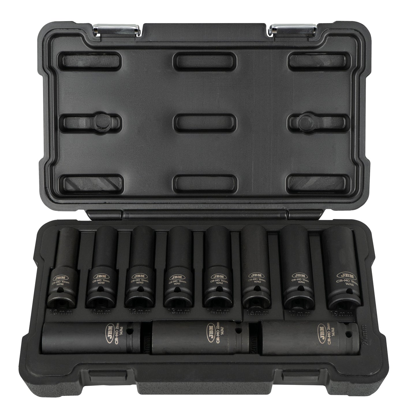 SET DE 11 VASOS DE IMPACTO LARGOS DE 12 CANTOS DE 1/2"