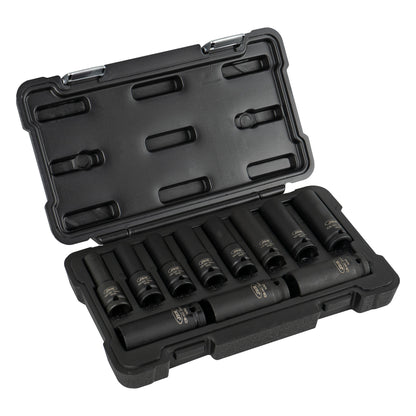 SET DE 11 VASOS DE IMPACTO LARGOS DE 12 CANTOS DE 1/2"