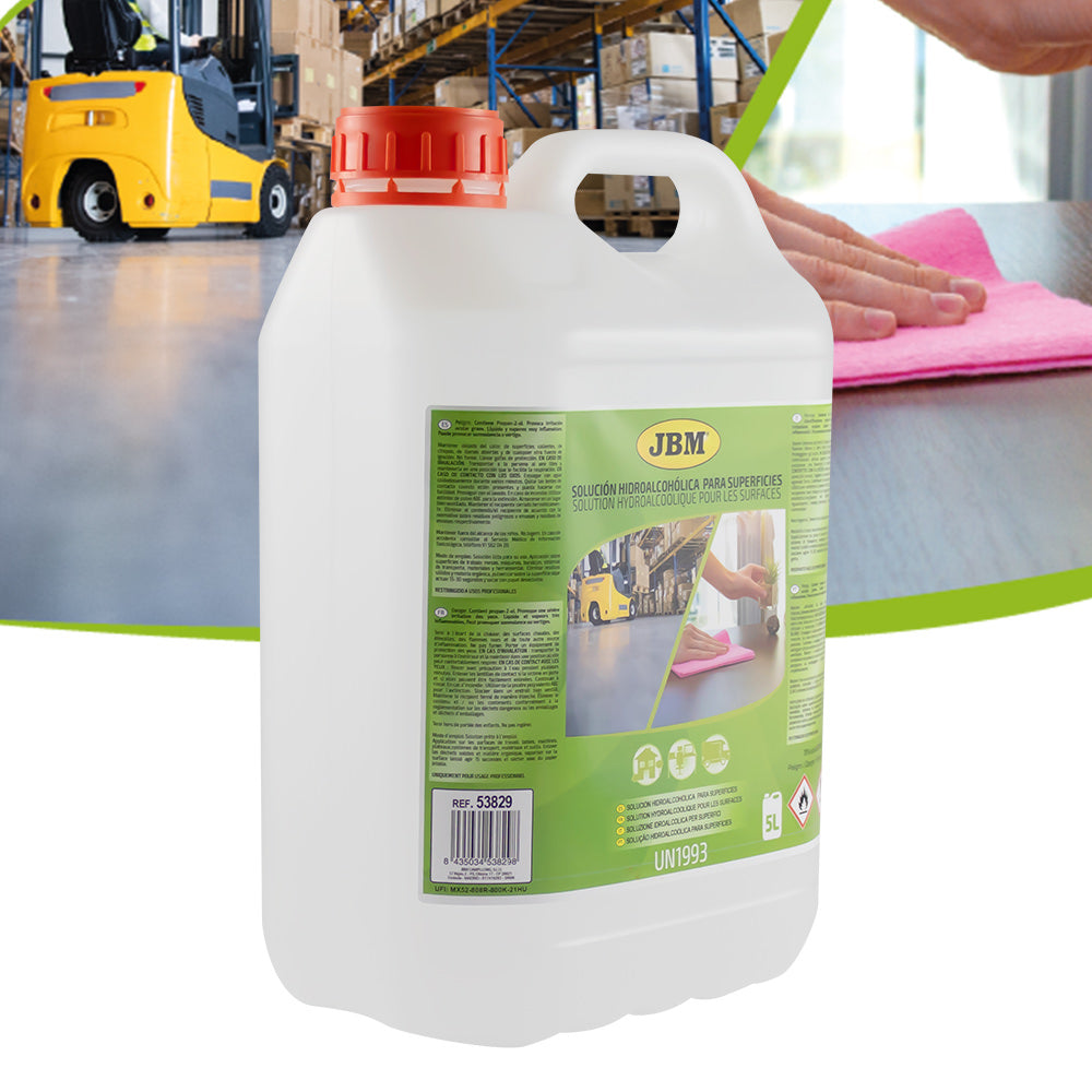 SOLUCIÓN HIDROALCOHÓLICA  PARA SUPERFICIES 5L