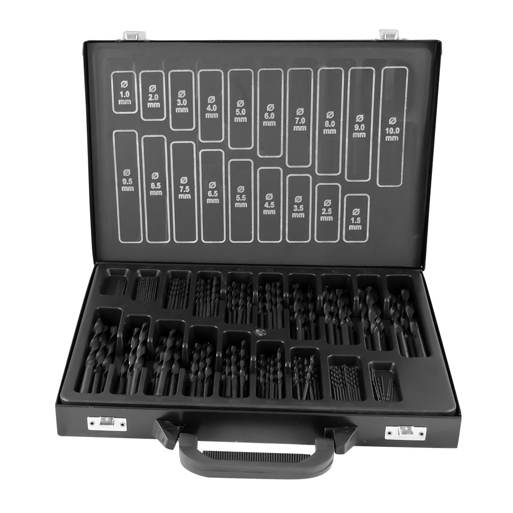 ESTUCHE DE BROCAS HELICOIDALES 1-10MM HSS 4241 NEGRO