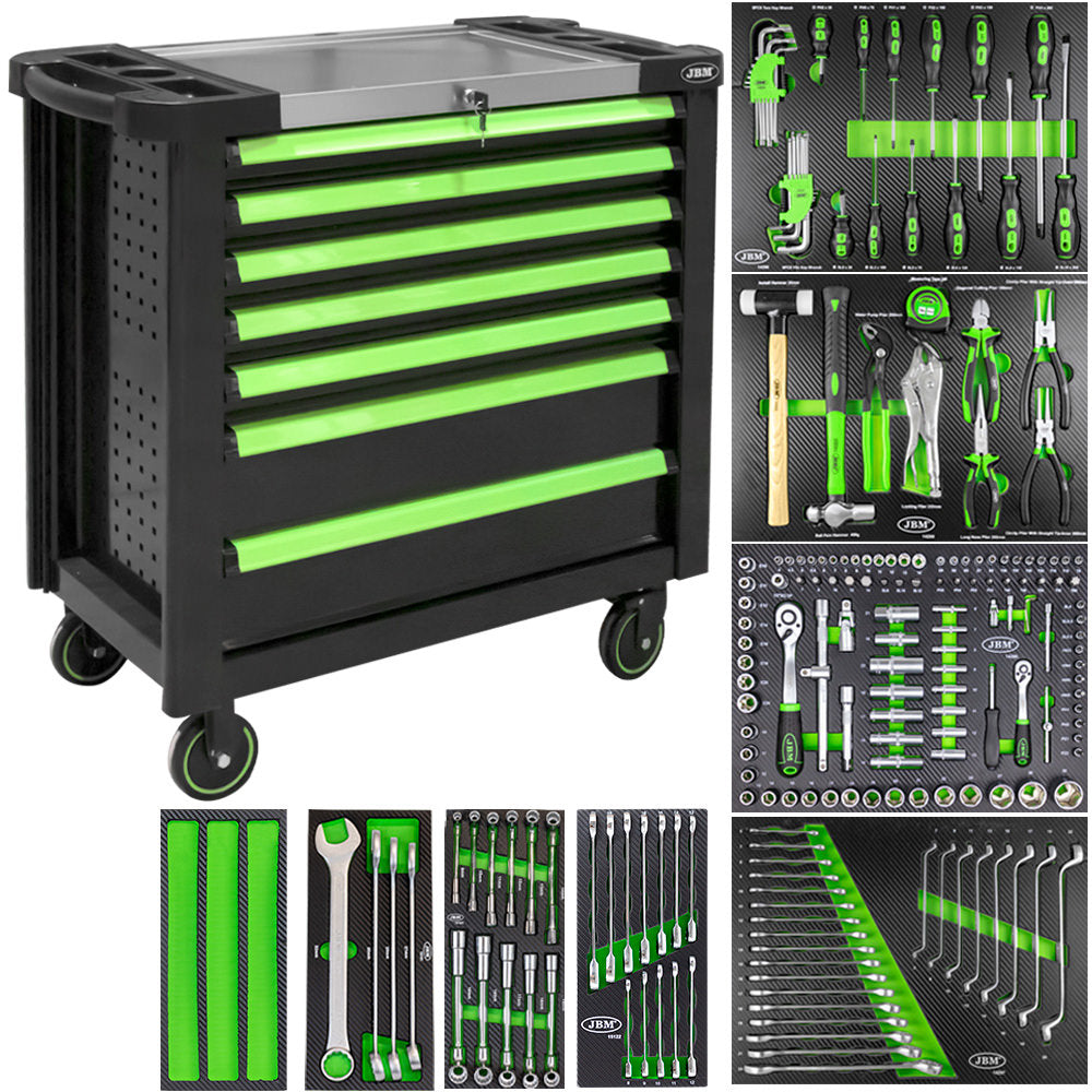 XL TOOL CART WITH 7 DRAWERS GREEN