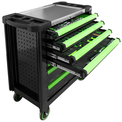 XL TOOL CART WITH 7 DRAWERS GREEN