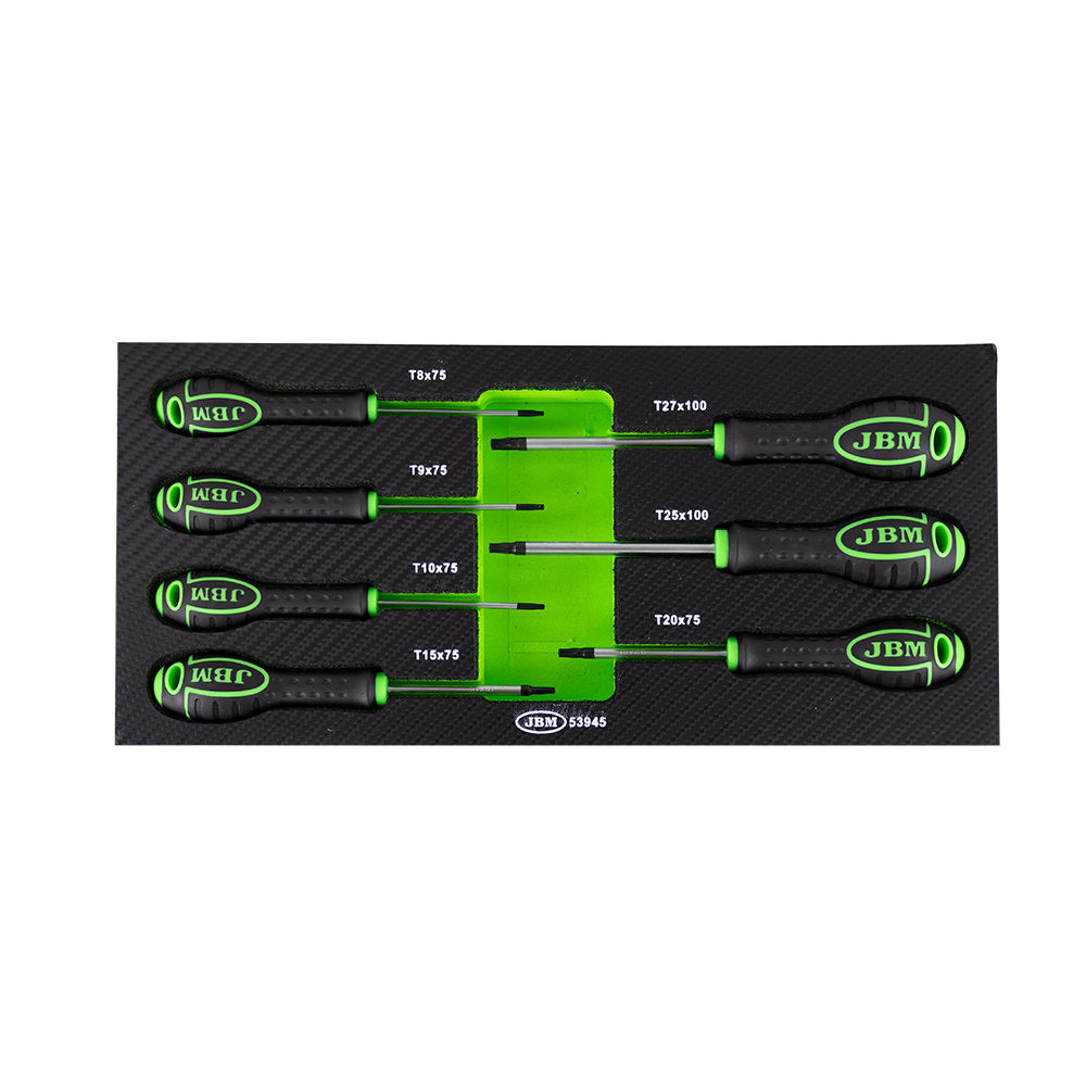 SET DE 7 DESTORNILLADORES EN TORX CON MODULO EVA CARBONO