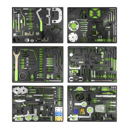 CARRO DE HERRAMIENTAS ESPECIAL KIT DE CALADO 7 CAJONES VERDE