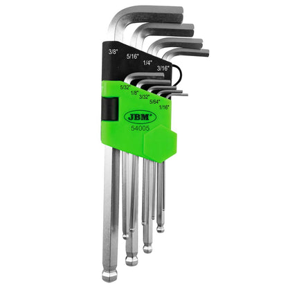 SET OF 9 INCH ALLEN KEYS WITH ROUND TIP