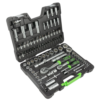 94 PIECE TOOL CASE WITH HEXAGON SOCKETS, ZINC PLATED